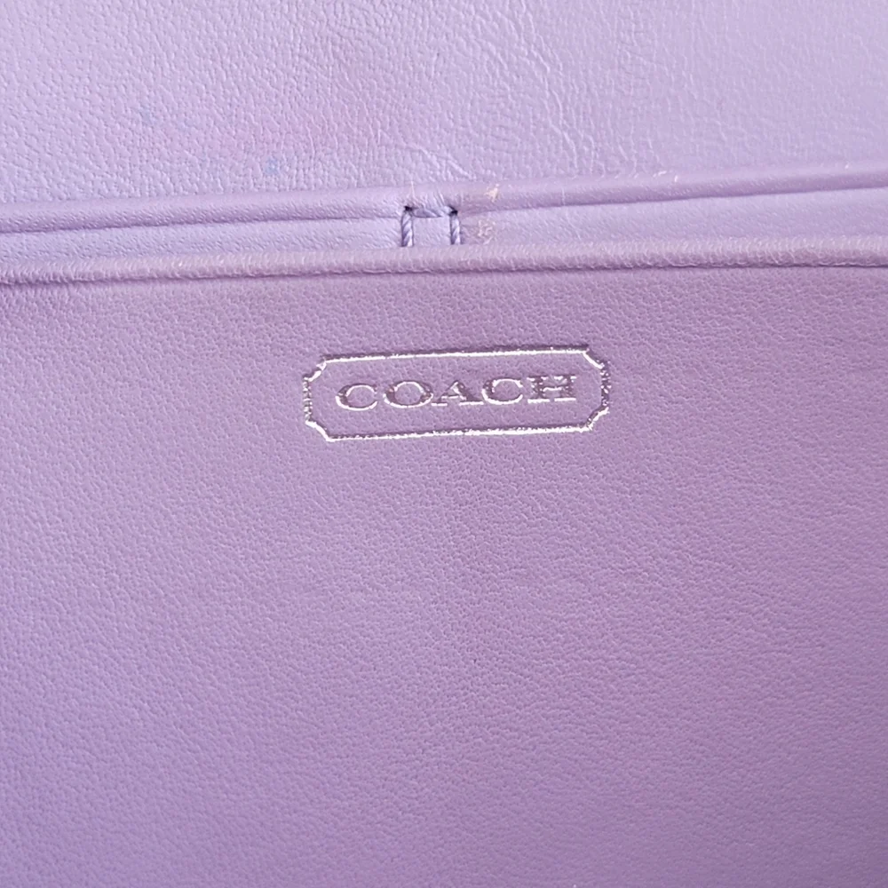 Coach Chelsea Black Pebbled Leather Accordion Zip Around Wallet